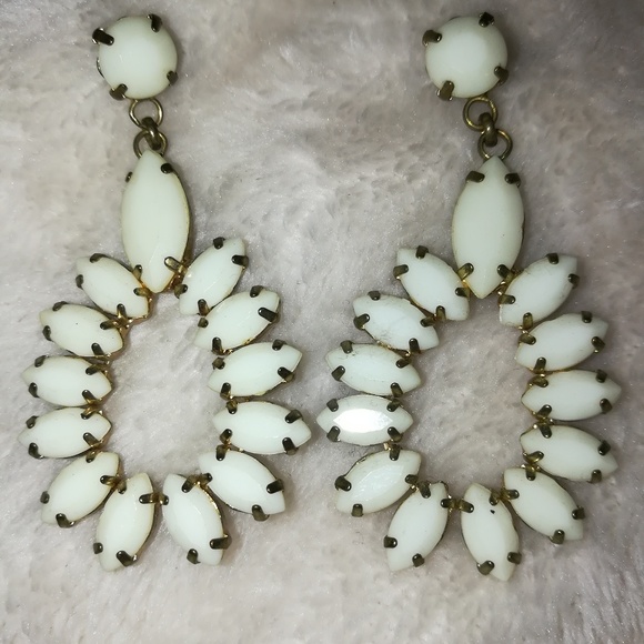 Charming Charlie Jewelry - CHARMING CHARLIE WHITE & GOLD EARRINGS